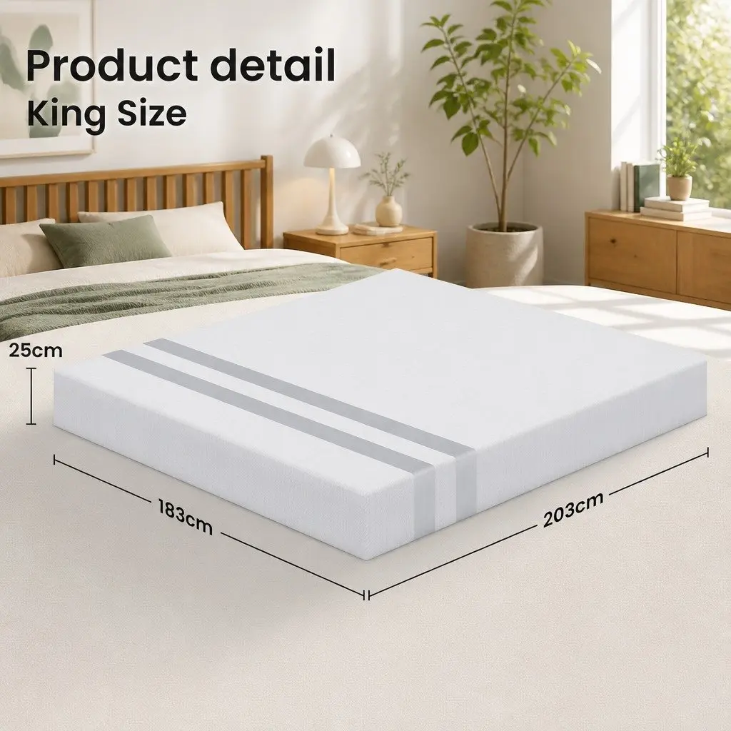 King Size Memory Foam Mattress 25cm