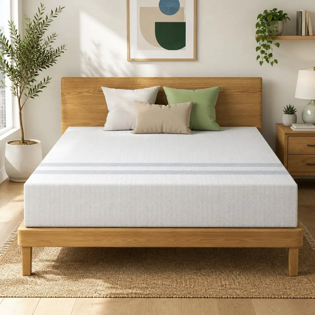 Queen Mattress Gel-Infused Memory Foam 25cm Reversible Medium Firmness