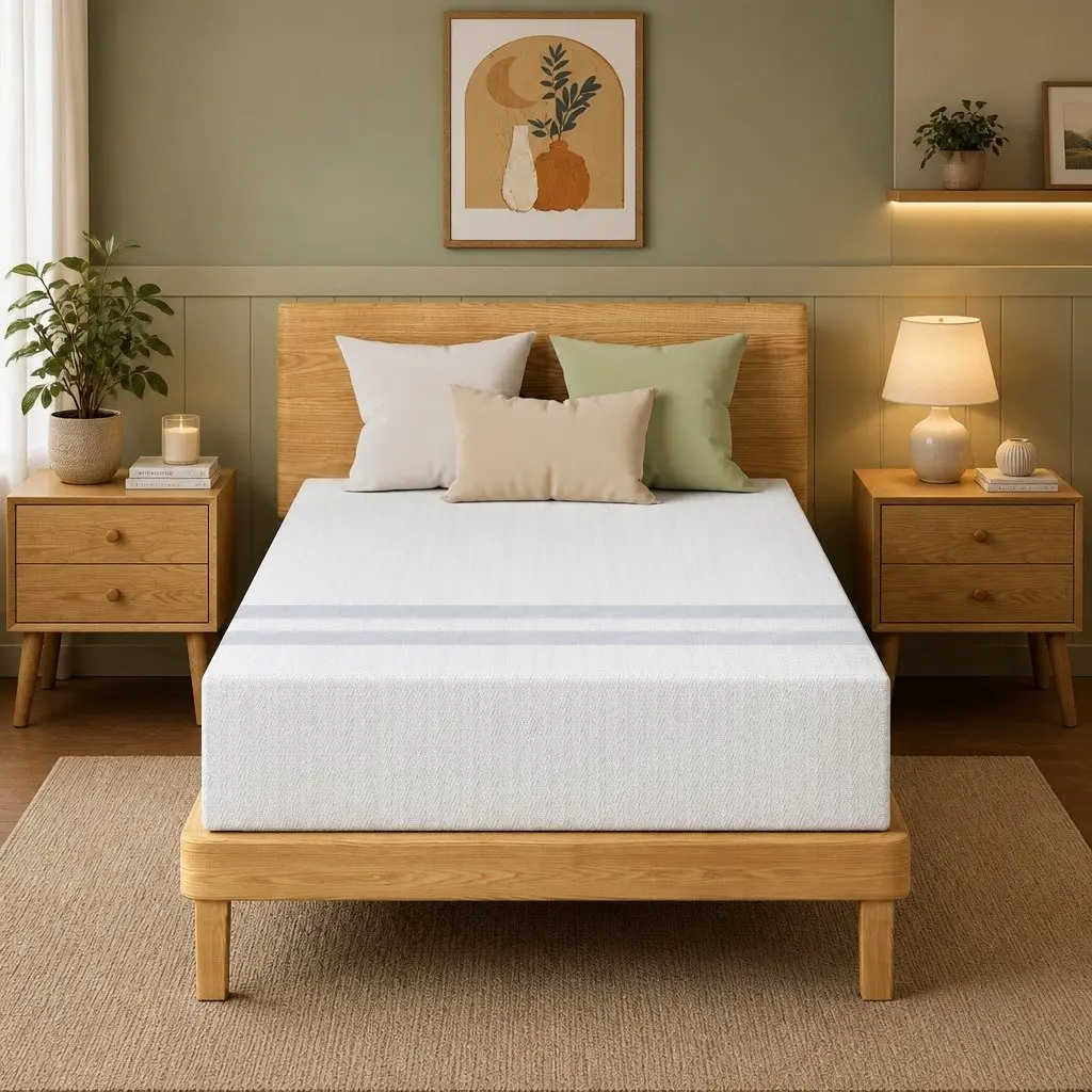 Single Memory Foam Mattress Gel-Infused 25cm Medium Firmness Reversible Dual-Sided White Knit Stretch Polyester
