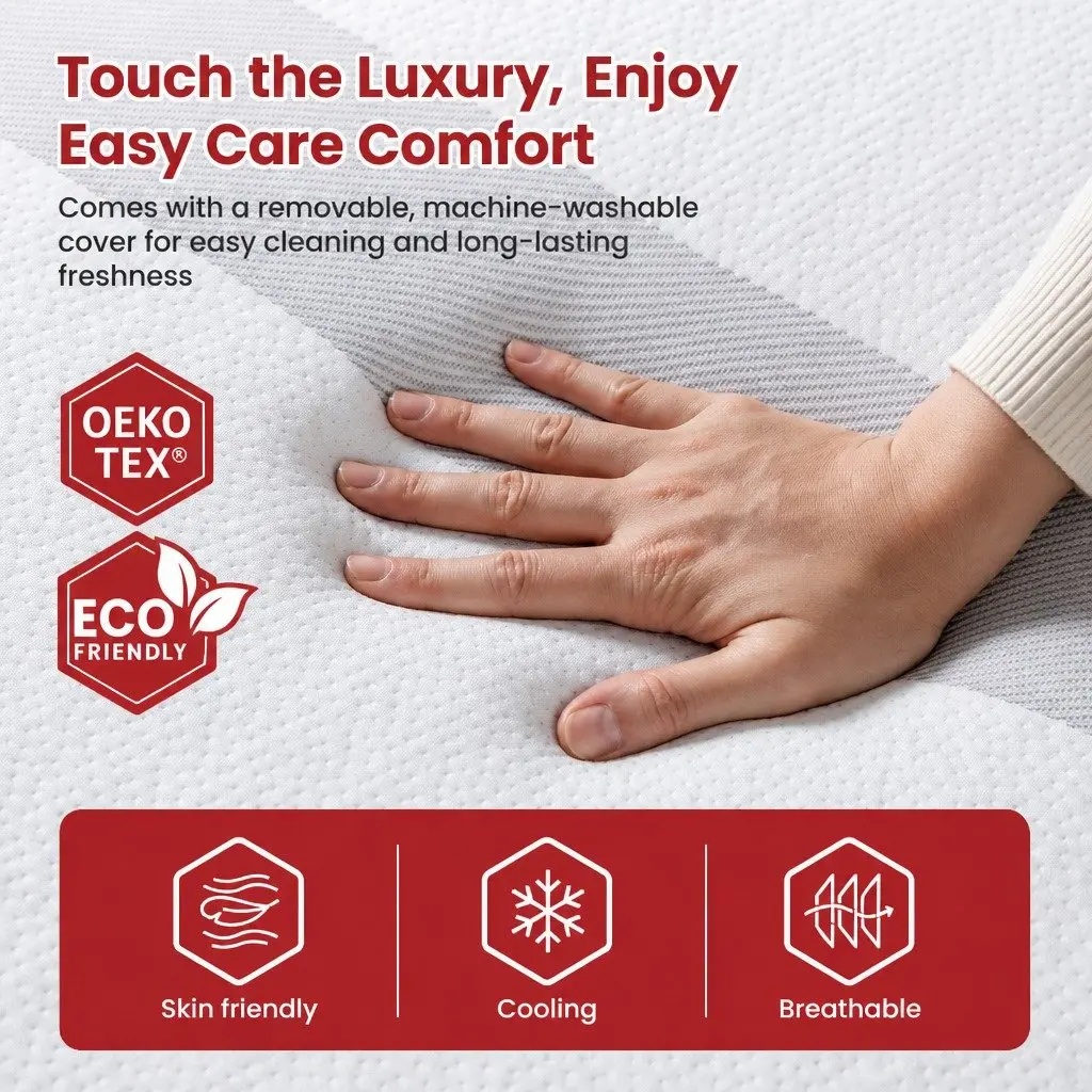 Single Memory Foam Mattress Gel-Infused 25cm Medium Firmness Reversible Dual-Sided White Knit Stretch Polyester