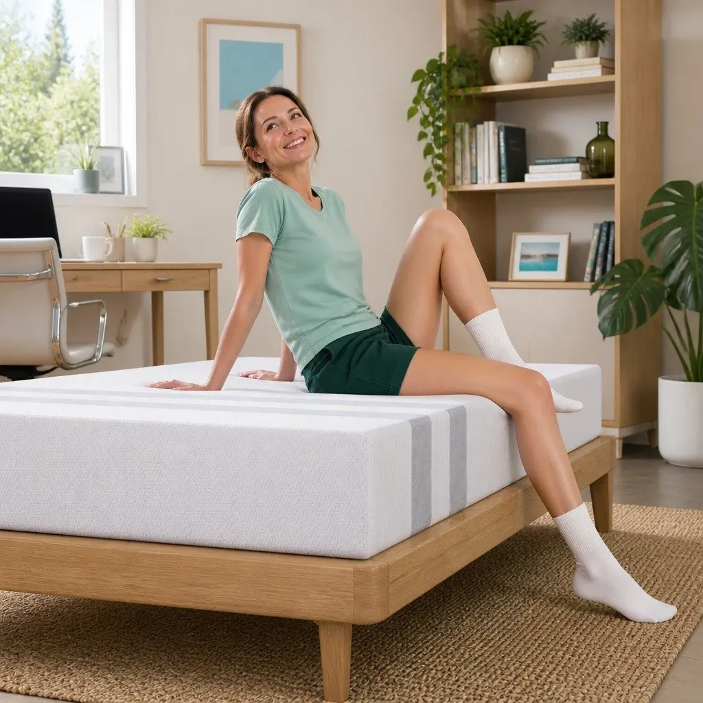 Single Memory Foam Mattress Gel-Infused 25cm Medium Firmness Reversible Dual-Sided White Knit Stretch Polyester