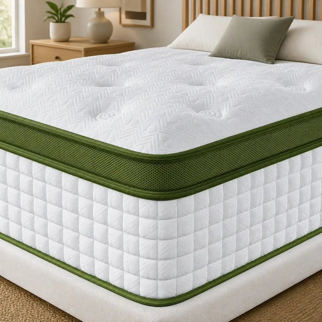 King Size Latex Hybrid Mattress Medium Firm 34cm 5 Zone Pocket Spring