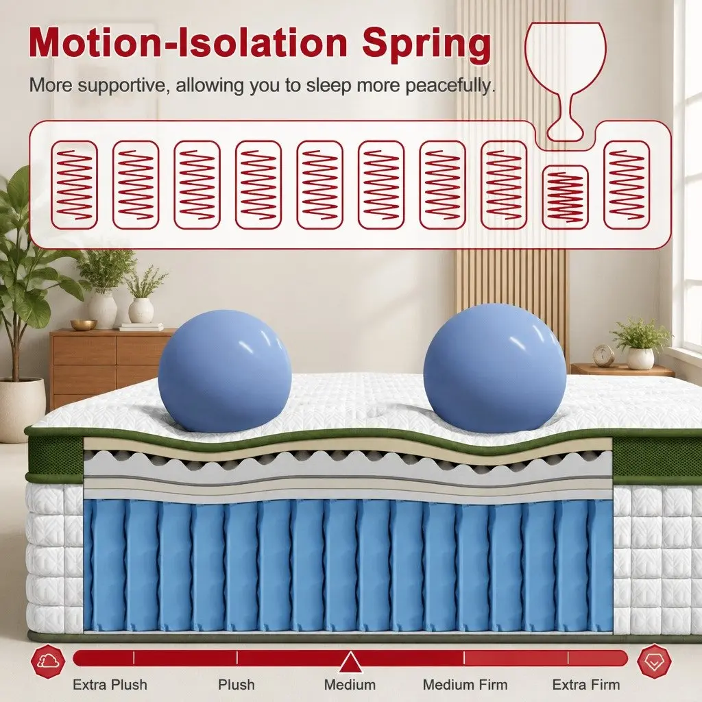 Single Latex Hybrid Mattress 34cm Medium Firm Comfort