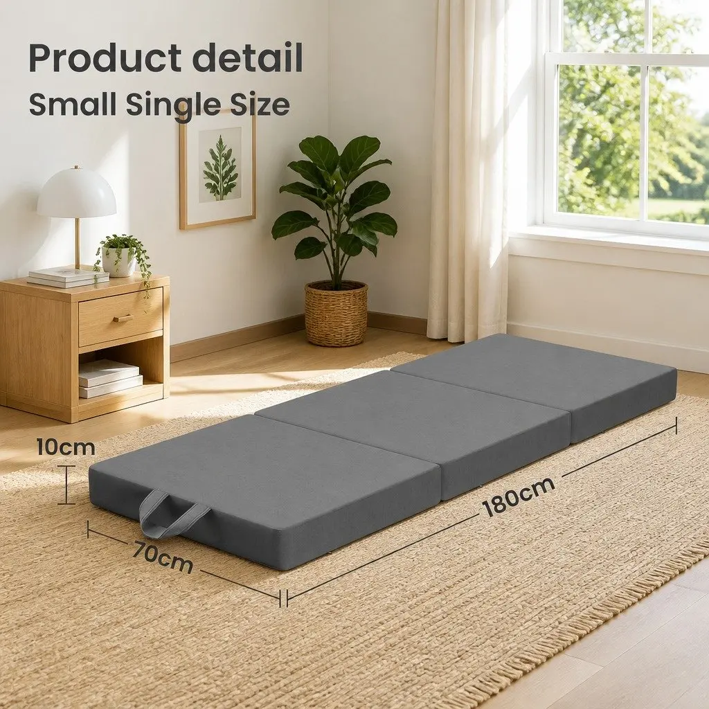 Single Folding Mattress Trifold 180x70cm Firm Foam Portable Travel