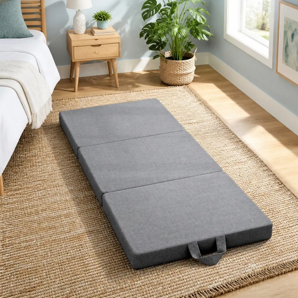 Single Folding Mattress Trifold 180x70cm Firm Foam Portable Travel