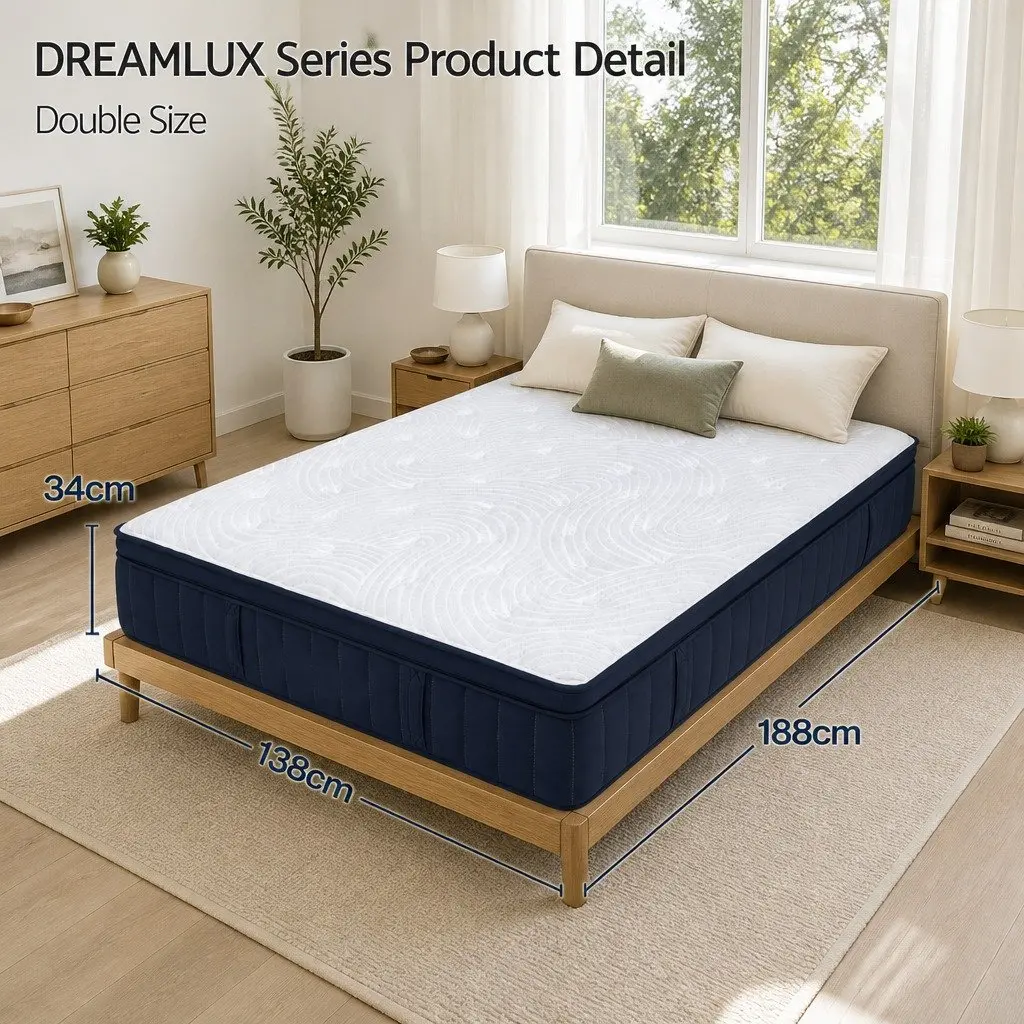 Medium Soft Hybrid Pocket Spring Mattress 34cm