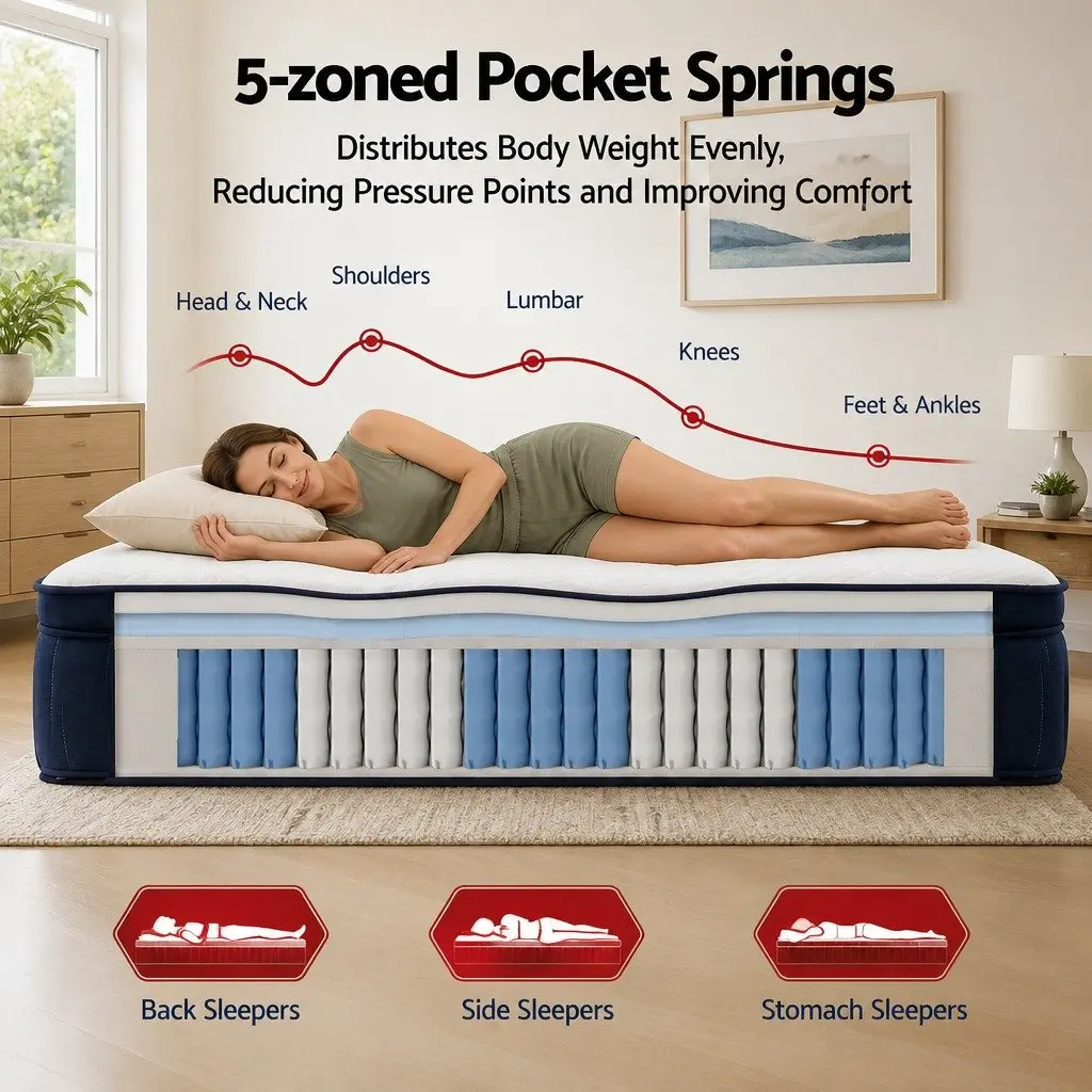 Medium Soft Hybrid Pocket Spring Mattress 34cm