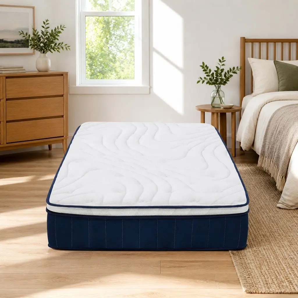King Single Pocket Spring Mattress 30cm Medium Firm Hybrid with Latex Lumbar Support