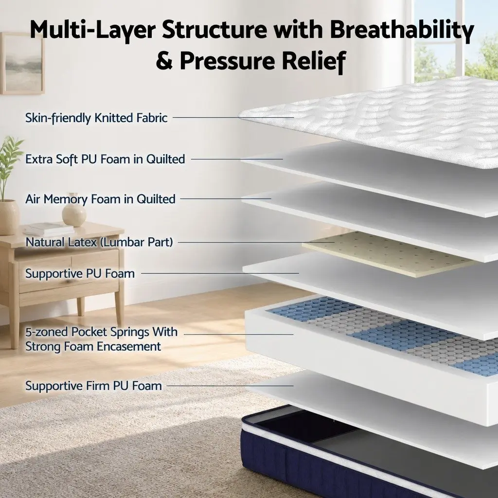 Double Mattress with Hybrid Pocket Springs