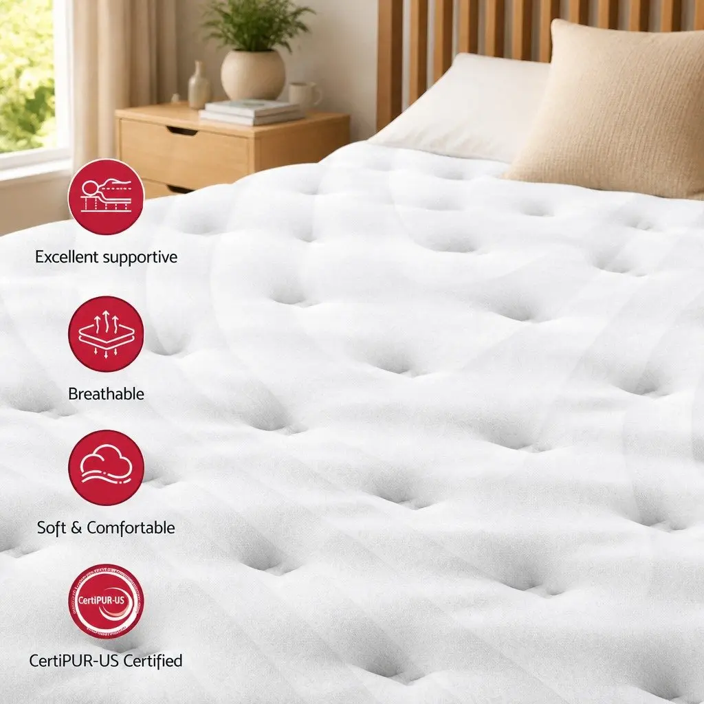Double Mattress with Hybrid Pocket Springs
