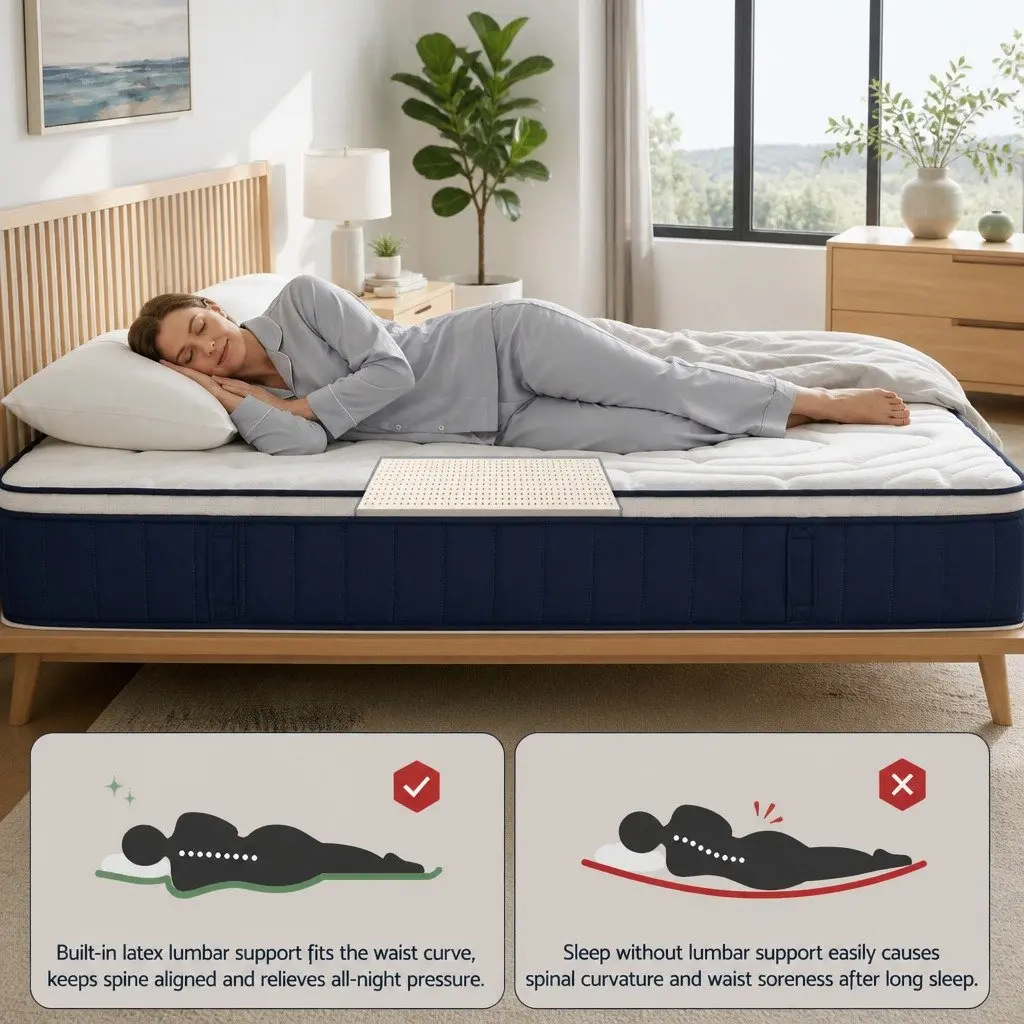 Hybrid Pocket Spring Mattress Medium Firm 30cm King Size with Lumbar Support and Comfort Layers