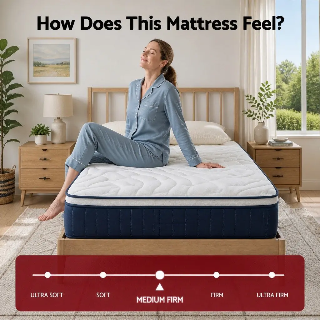 Hybrid Pocket Spring Mattress Medium Firm 30cm King Size with Lumbar Support and Comfort Layers