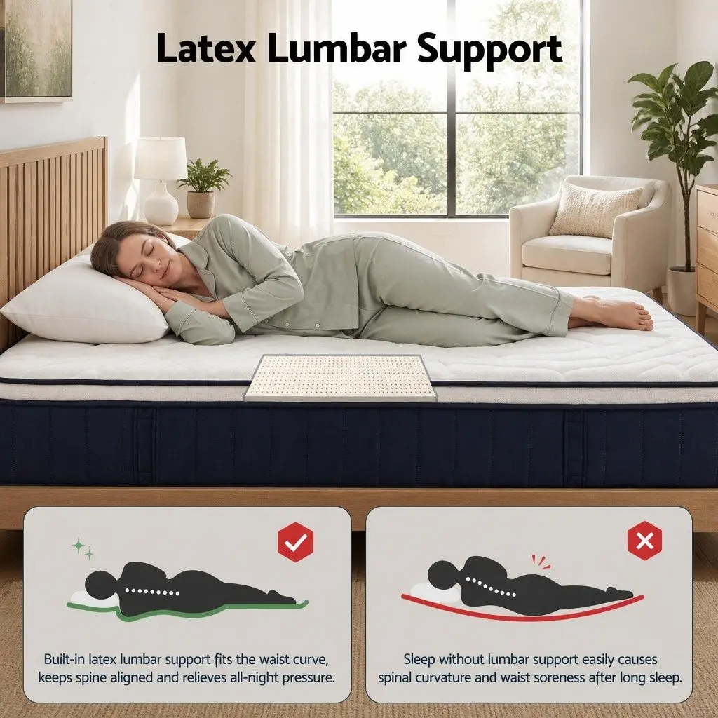 Hybrid Mattress Medium Firm 30cm Pocket Spring with Lumbar Support