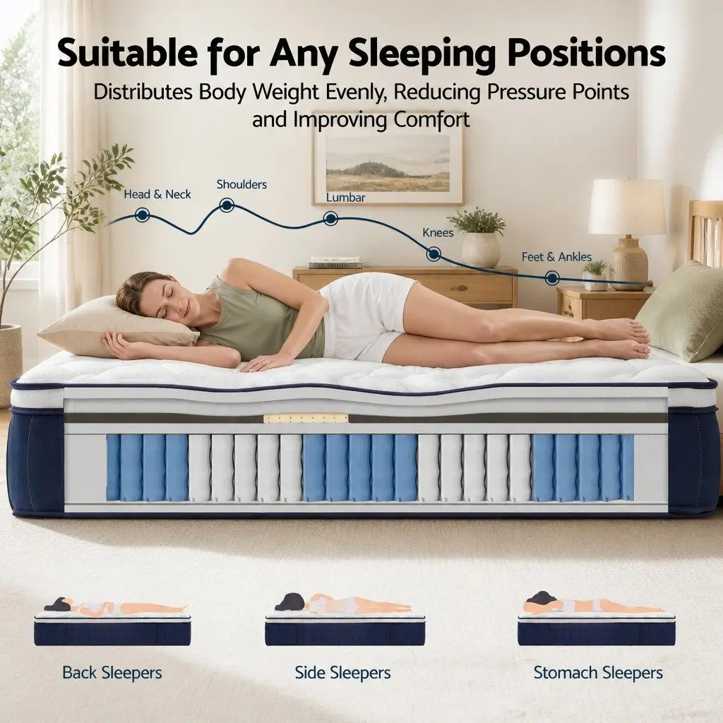 30cm Medium Firm Pocket Spring Mattress with Latex Support