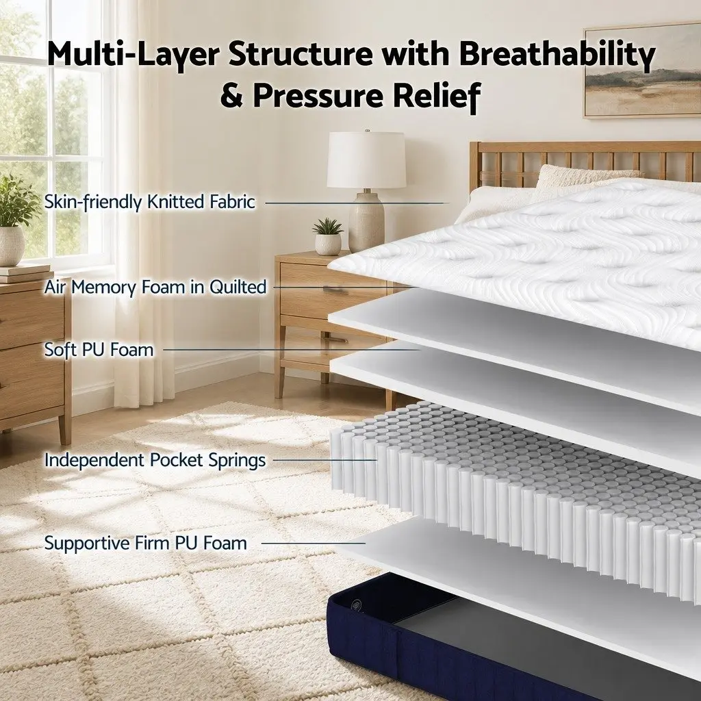 26cm Firm Pocket Spring Hybrid Mattress for Comfort