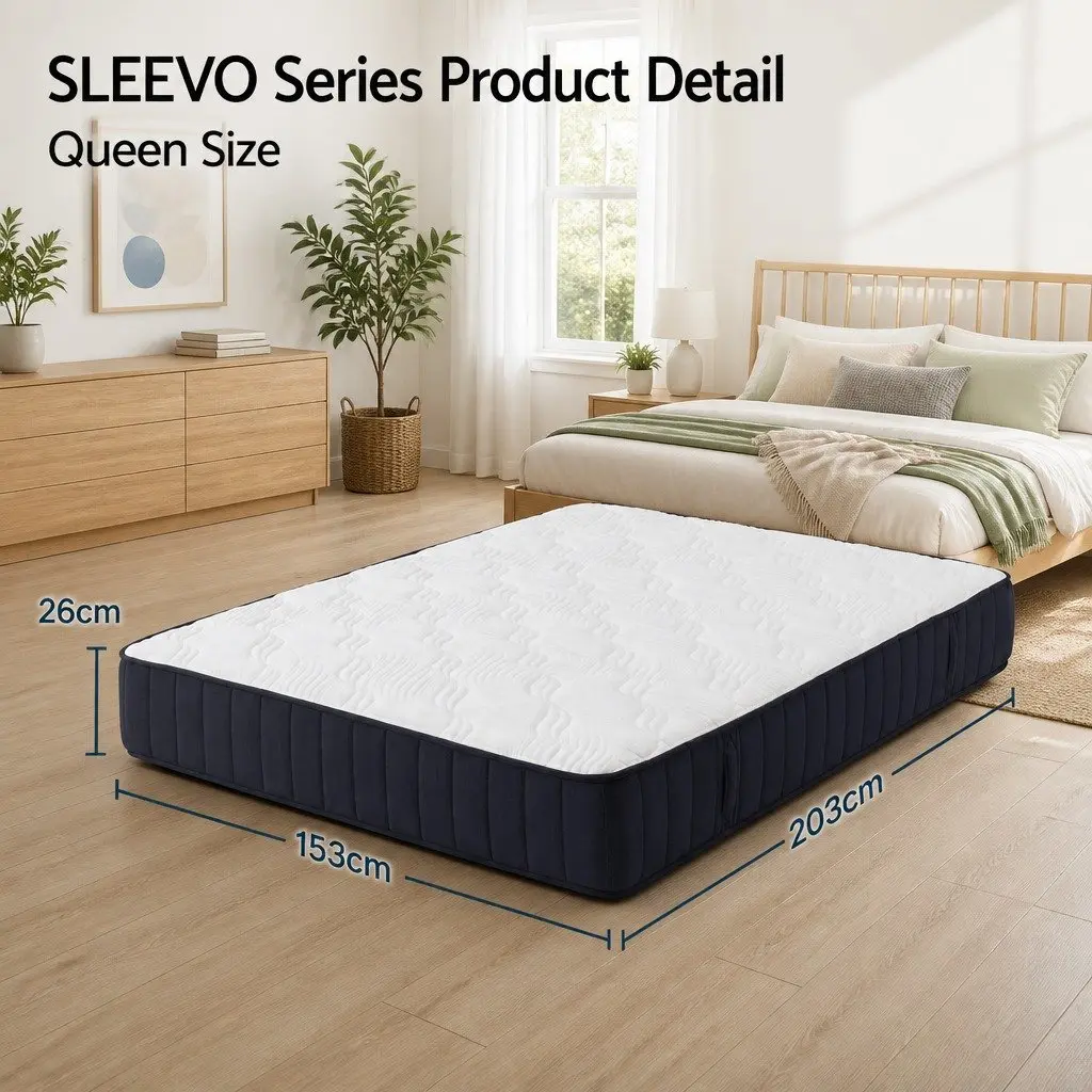Queen Mattress 26cm Hybrid Firm Pocket Spring for Comfort