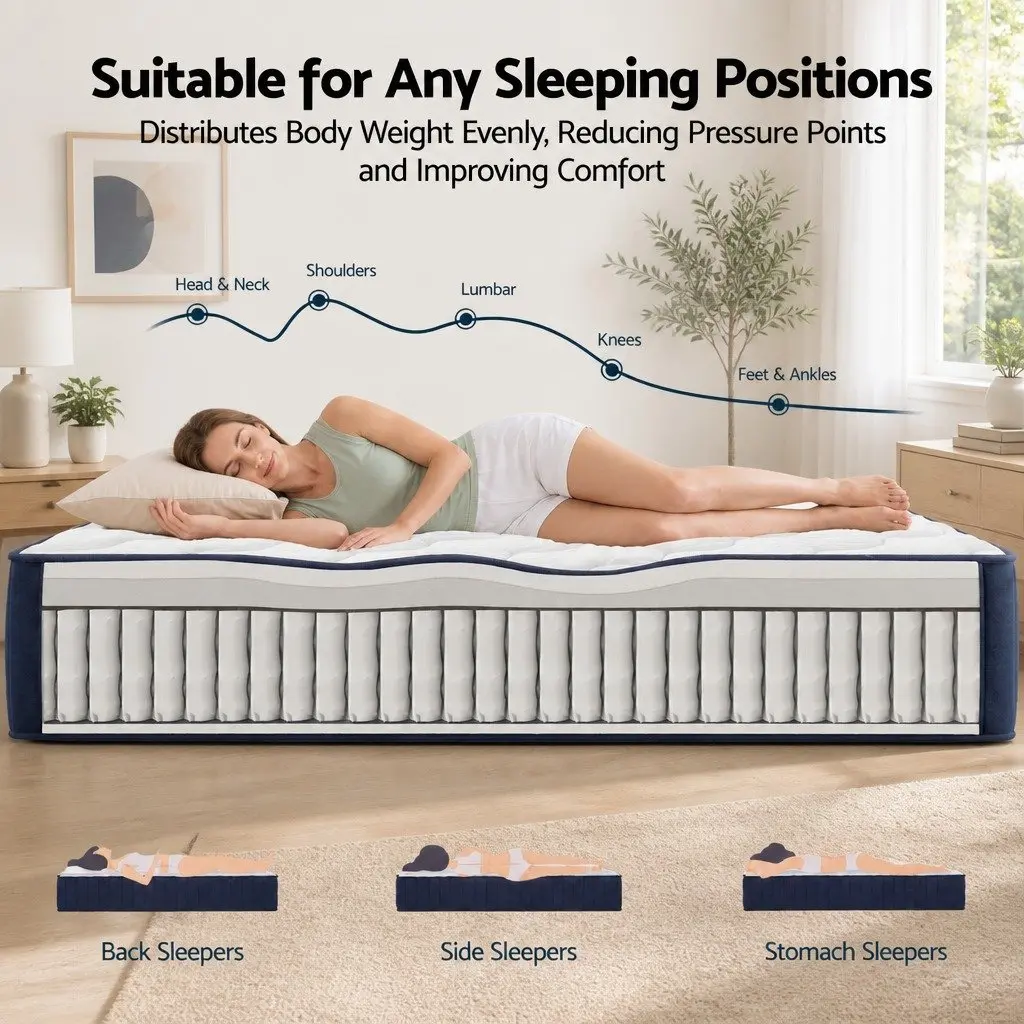 Queen Mattress 26cm Hybrid Firm Pocket Spring for Comfort