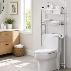 2-Tier Bathroom Shelf Unit Over Toilet Storage Rack