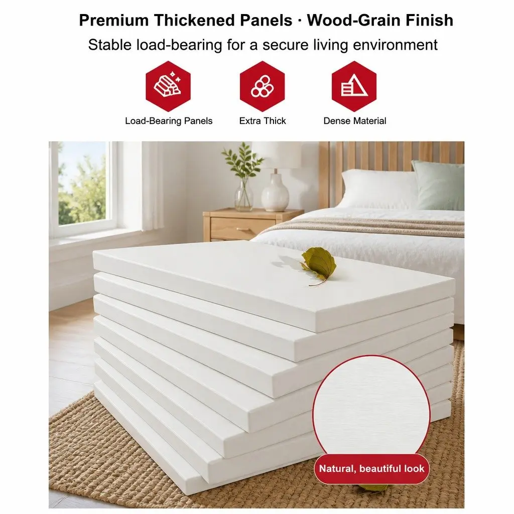 Sleek White Bedside Table with 2 Drawers and 2 Open Shelves 83x32x60cm