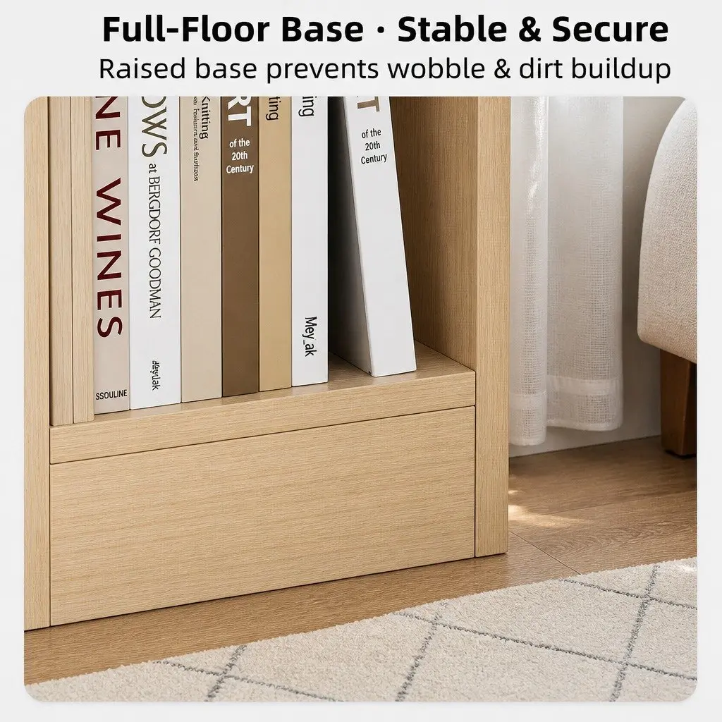 Scandinavian Bedside Table with 2 Drawers and Open Storage 67cm Light Wood