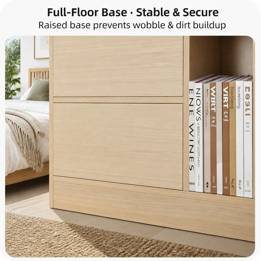 Nordic Style Nightstand with Drawer and Open Shelf