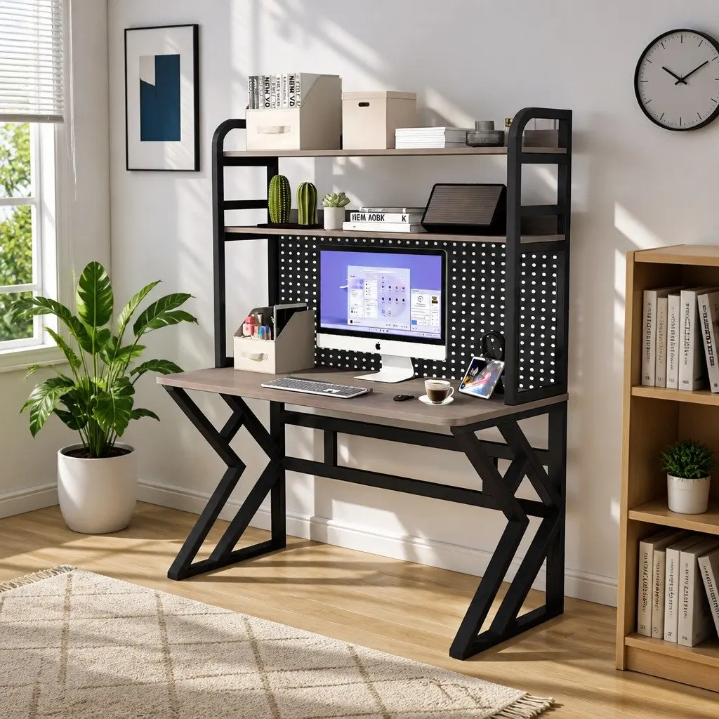 Computer Desk Nordic Style 120x60cm Density Board Carbon Steel Table Legs