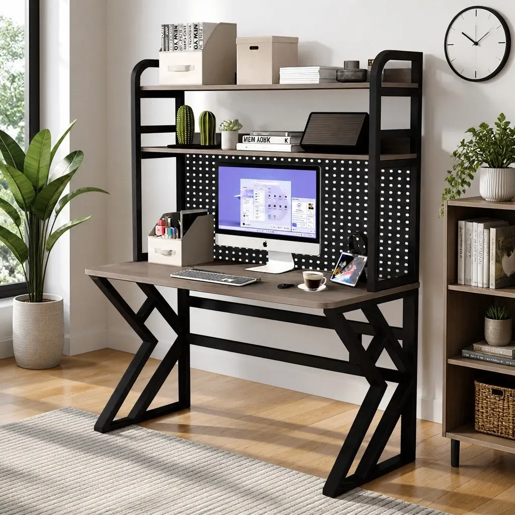 Computer Desk Nordic Style 120x60cm Density Board Carbon Steel Table Legs