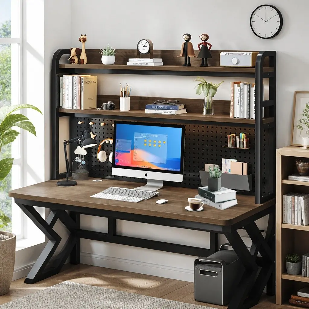Computer Desk Nordic Style 120x60cm Density Board Carbon Steel Table Legs