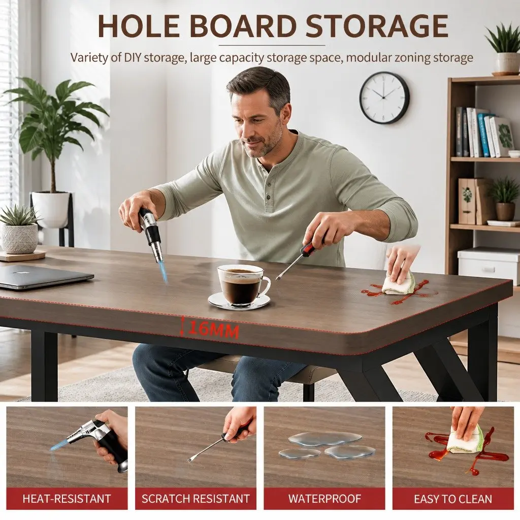 Computer Desk Nordic Style 120x60cm Density Board Carbon Steel Table Legs