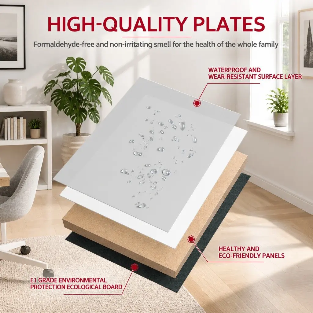 Computer Study Desk Nordic Style 120x60cm Density Board with Carbon Steel Legs Black and White