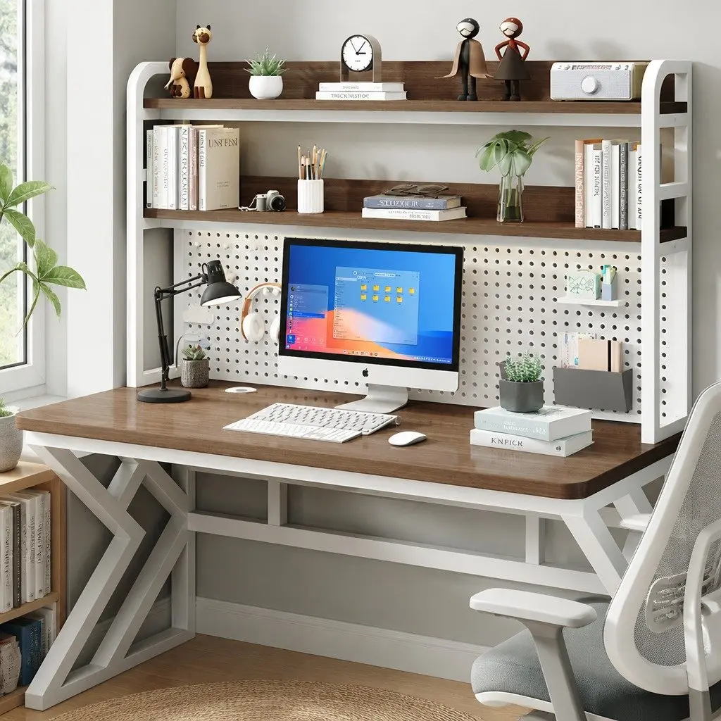 Computer Desk Nordic Style 160x60cm Density Board Carbon Steel Table Legs