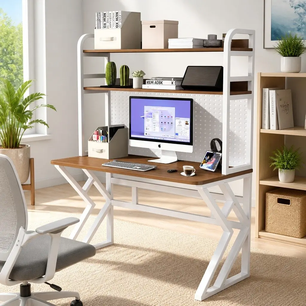 Computer Desk Nordic Style 160x60cm Density Board Carbon Steel Table Legs