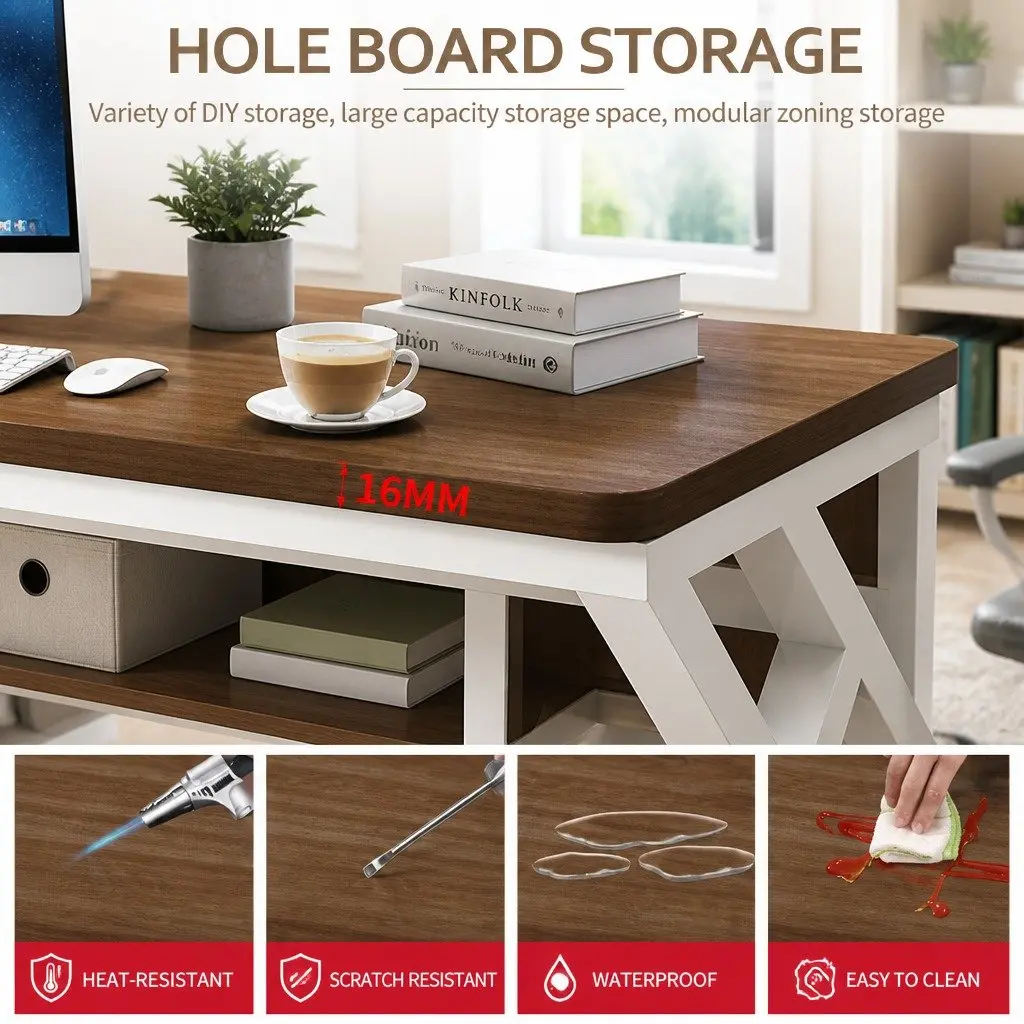 Computer Desk Nordic Style 160x60cm Density Board Carbon Steel Table Legs