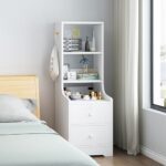 HYGGO 2x Bedside Table Set Drawers Nightstand Slim Tall Cabinet Multifunctional Bedside table Nightstand