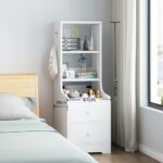 HYGGO 2x Bedside Table Set Drawers Nightstand Slim Tall Cabinet Multifunctional Bedside table Nightstand