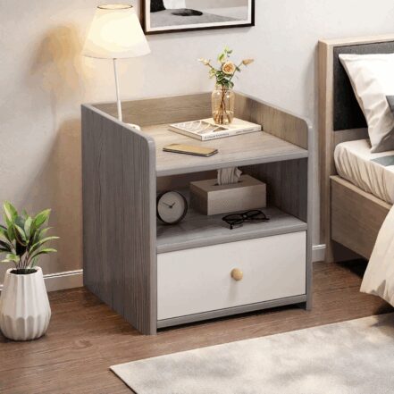 HYGGO 2x bedside table drawer shelf nightstand bedroom furniture modern Bedside table Nightstand