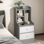 HYGGO 2x Bedside Table Pair Drawers Nightstand Bedroom Furniture Storage Modern Design Bedside table Nightstand