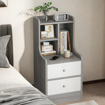 HYGGO 2x Bedside Table Pair Drawers Nightstand Bedroom Furniture Storage Modern Design Bedside table Nightstand