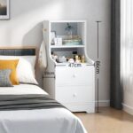 HYGGO 2x bedside table set shelves drawers nightstand white modern bedroom furniture Bedside table Nightstand