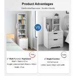 HYGGO 2x bedside table set shelves drawers nightstand white modern bedroom furniture Bedside table Nightstand