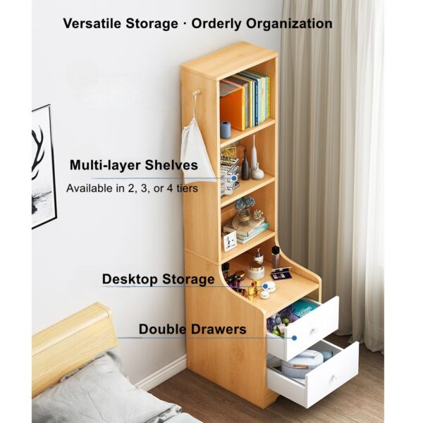 HYGGO 2x bedside table set shelves drawers nightstand white modern bedroom furniture Bedside table Nightstand