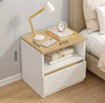 HYGGO 2x bedside table set white oak wood drawer nightstand minimalist design Bedside table Nightstand