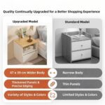 HYGGO 2x bedside table set white oak wood drawer nightstand minimalist design Bedside table Nightstand