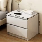 HYGGO 2x bedside table drawer nightstand set white minimalist design bedroom furniture Bedside table Nightstand