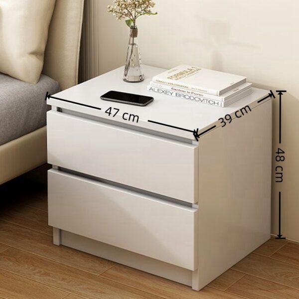 HYGGO 2x bedside table drawer nightstand set white minimalist design bedroom furniture Bedside table Nightstand