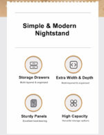 HYGGO 2x bedside table drawer nightstand set white minimalist design bedroom furniture Bedside table Nightstand