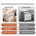 HYGGO 2x Bedside Table Set Drawer Shelf Nightstand White Minimalist Design Bedroom Furniture Bedside table Nightstand