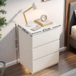 HYGGO Modern bedside table set drawers nightstand white minimalist furniture bedroom Bedside table Nightstand