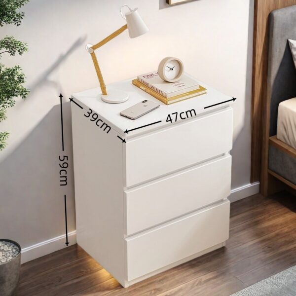 HYGGO Modern bedside table set drawers nightstand white minimalist furniture bedroom Bedside table Nightstand