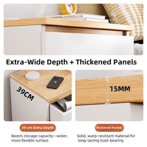 HYGGO Modern bedside table set drawers nightstand white minimalist furniture bedroom Bedside table Nightstand